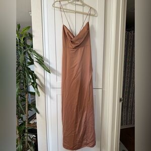 BHLDN Tan Dress with Slit